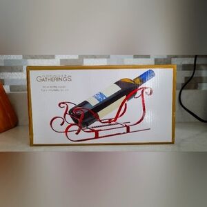 Christmas Holiday Sleigh Wine Holder Rack